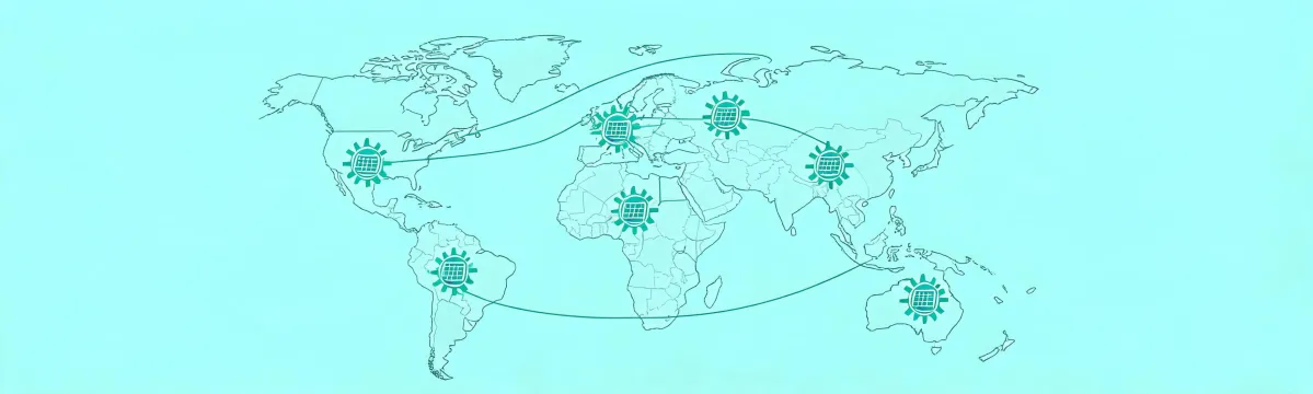 Solar project support map illustration