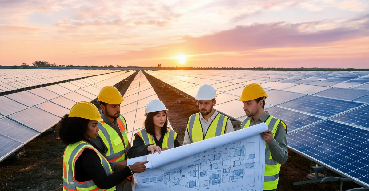 Commercial solar array and engineering team